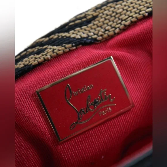 Christian Louboutin Womens One Strap Tiger Panama Sweety Charity Handbag Brown - Picture 11 of 17